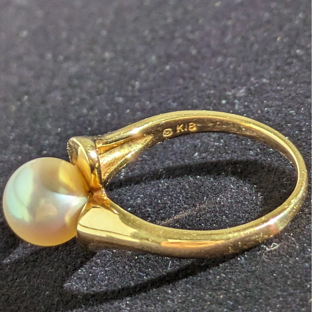 MIKIMOTO(ミキモト)の539 ミキモトパールリングK18YGイエローゴールド7.0mm9号 レディースのアクセサリー(リング(指輪))の商品写真