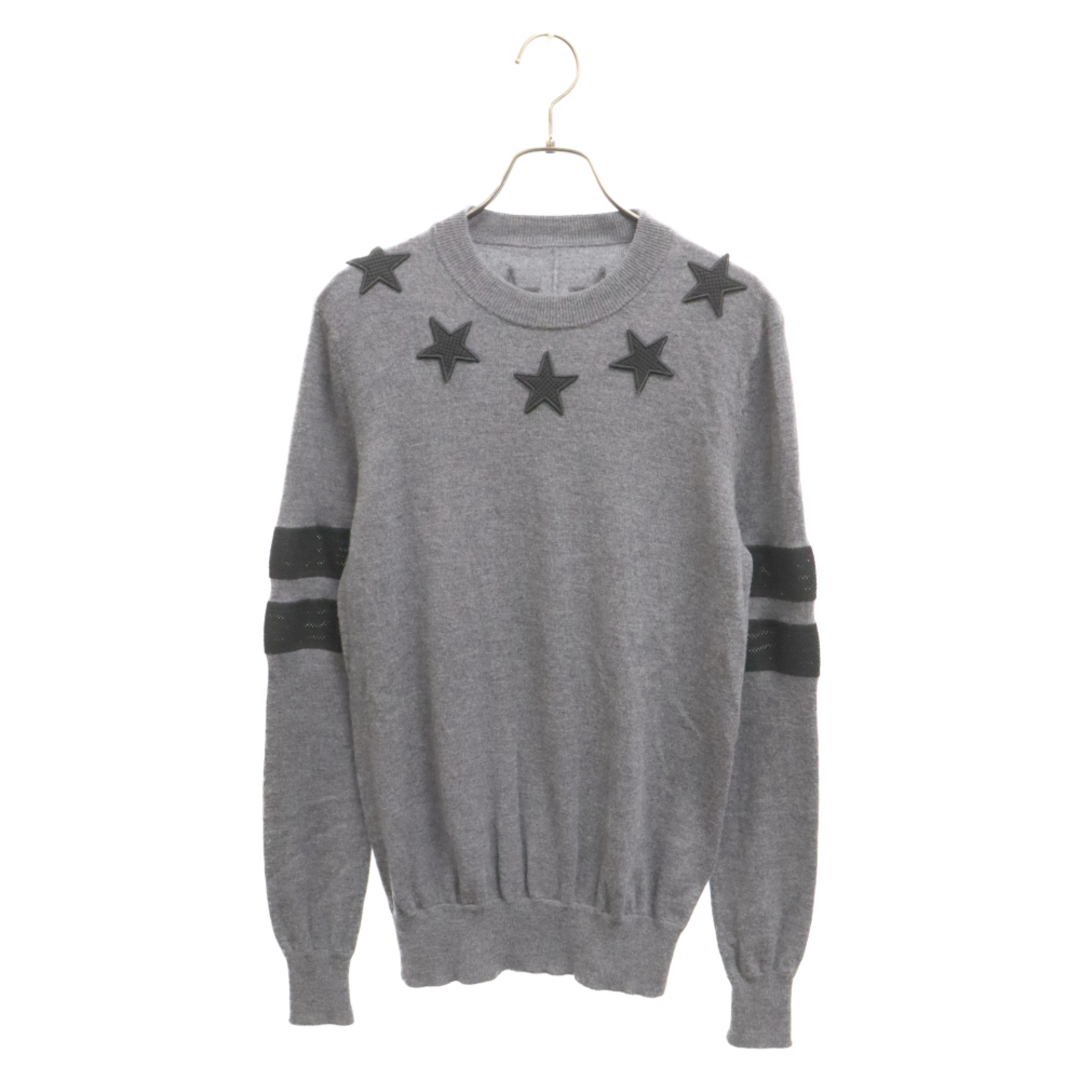 GIVENCHY(ジバンシィ)のGIVENCHY ジバンシィ 15AW スターパッチ コットンニットセーター 15F7506503 グレー メンズのトップス(ニット/セーター)の商品写真