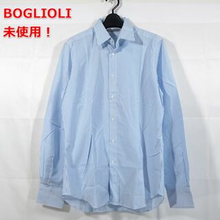ボリオリ(BOGLIOLI)の【未使用】ボリオリ　ストライプシャツ　白青　BOGLIOLI(シャツ)