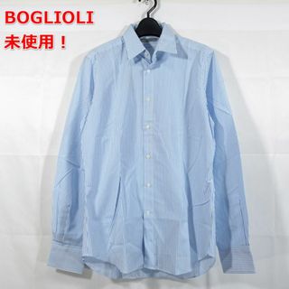 ボリオリ(BOGLIOLI)の【未使用】ボリオリ　ストライプシャツ　白青　BOGLIOLI(シャツ)