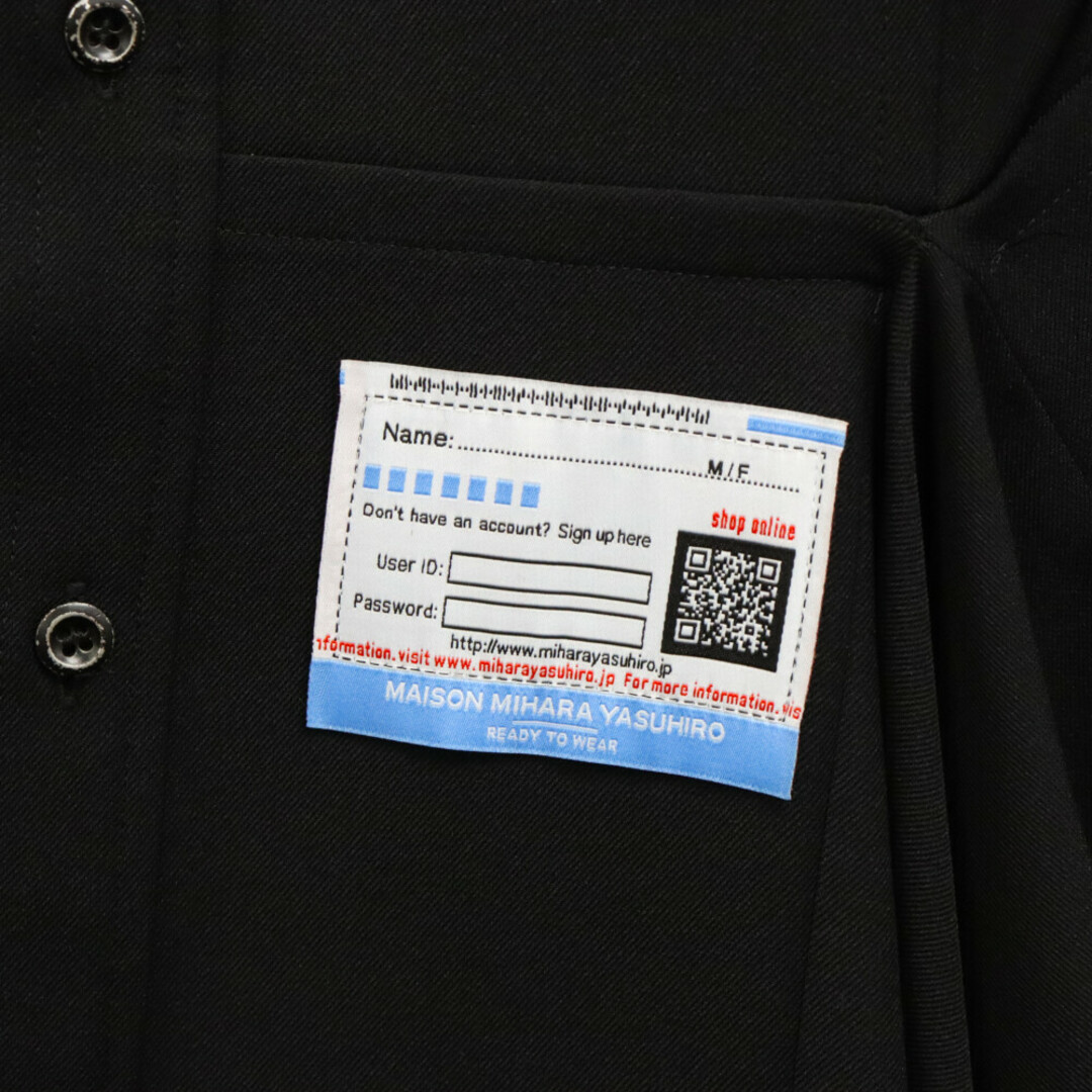 MIHARAYASUHIRO(ミハラヤスヒロ)のMIHARA YASUHIRO ミハラヤスヒロ Circle logo-patch flared shirt dress サークルロゴパッチ フレア 長袖シャツ ドレス ブラック B11DR172 メンズのトップス(シャツ)の商品写真