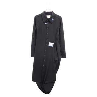 ミハラヤスヒロ(MIHARAYASUHIRO)のMIHARA YASUHIRO ミハラヤスヒロ Circle logo-patch flared shirt dress サークルロゴパッチ フレア 長袖シャツ ドレス ブラック B11DR172(シャツ)