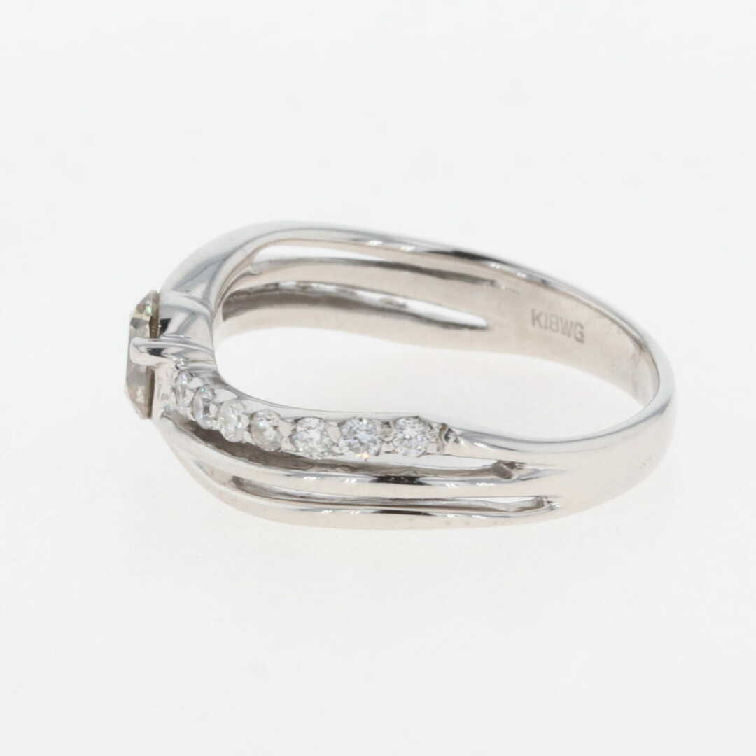 ダイヤモンド デザインリング 12号 K18 【中古】 レディースのアクセサリー(リング(指輪))の商品写真