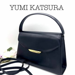 YUMI KATSURA - 【美品】ユミカツラ　ハンドバッグ　ブラックフォーマル ブラック レザー　2way