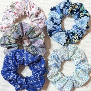 J5個セットシュシュハンドメイド(ヘアアクセサリー)