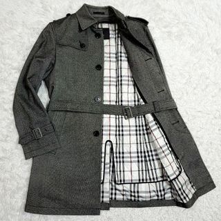 BURBERRY BLACK LABEL - 美品 M バーバリーブラックレーベル トレンチコート ウール100 ライナー 灰