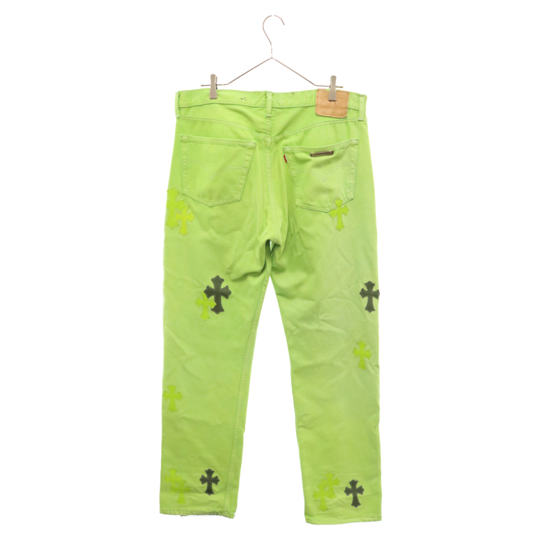 Chrome Hearts(クロムハーツ)のCHROME HEARTS クロムハーツ ×levi's U VNTG JEAN GREEN／RED TAB リーバイス 501 クロスパッチ デニムパンツ グリーン メンズのパンツ(デニム/ジーンズ)の商品写真