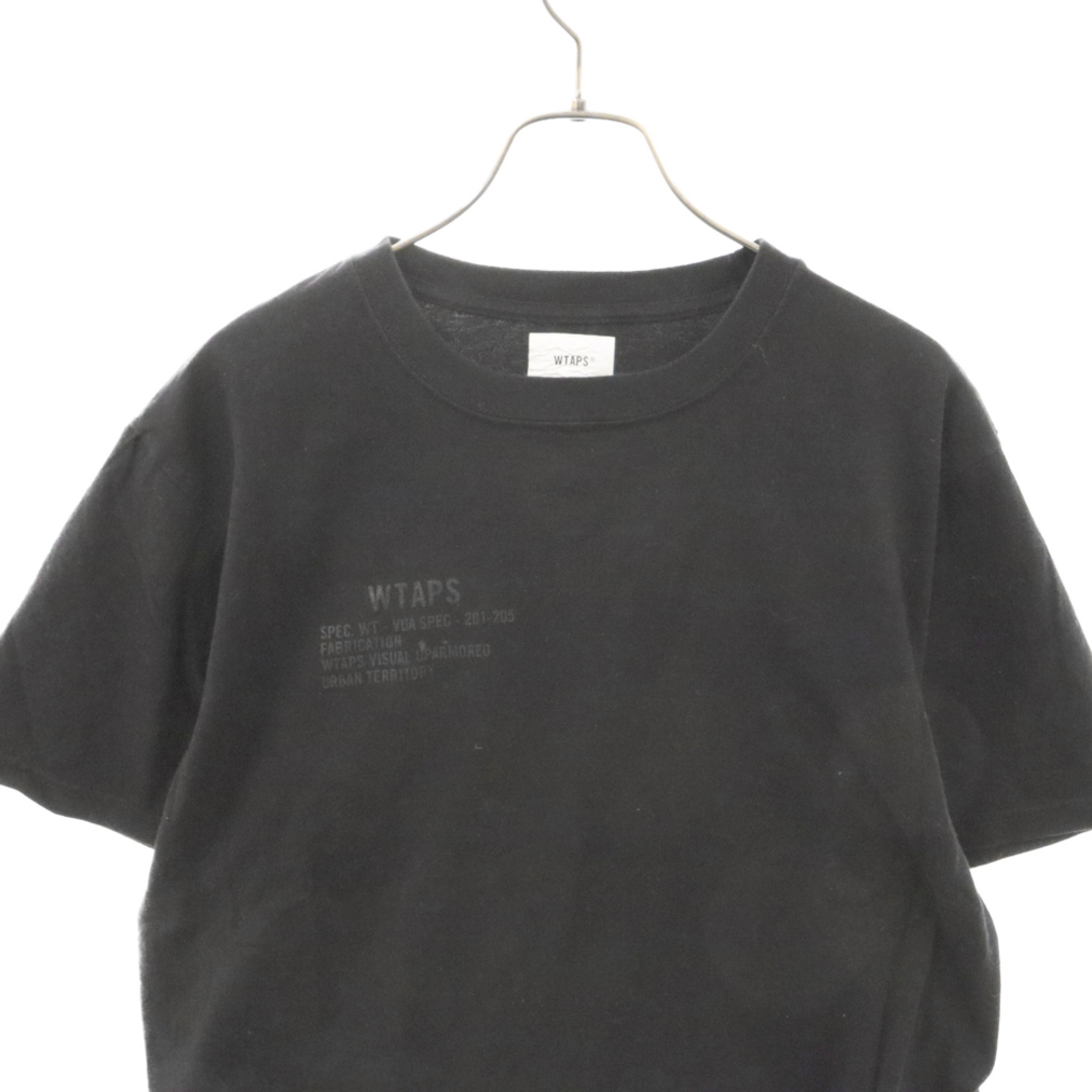 W)taps(ダブルタップス)のWTAPS ダブルタップス フロントロゴプリント クルーネックカットソー 半袖Tシャツ ブラック メンズのトップス(Tシャツ/カットソー(半袖/袖なし))の商品写真