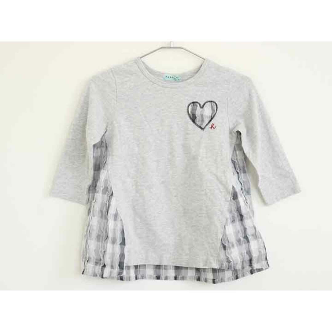 hakka kids(ハッカキッズ)の【春物 新入荷!】†ハッカ/HAKKA kids†140cm 長袖Tシャツ/長袖カットソー/ロンT グレー【中古】子供服 キッズ kids ジュニア 女の子 春秋 tops 504042 キッズ/ベビー/マタニティのキッズ服女の子用(90cm~)(Tシャツ/カットソー)の商品写真