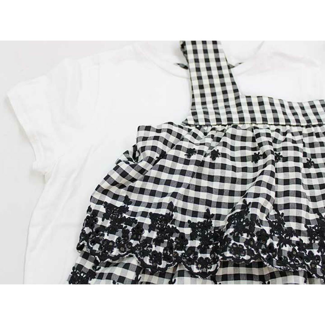 pom ponette(ポンポネット)の【夏物 新入荷!】▼ポンポネット/pom ponette▼150cm  半袖Tシャツ/半袖カットソー×ブラウスセット 黒×白 【中古】 子供 キッズ kids ジュニア 女の子 tops 夏 304042 キッズ/ベビー/マタニティのキッズ服女の子用(90cm~)(Tシャツ/カットソー)の商品写真