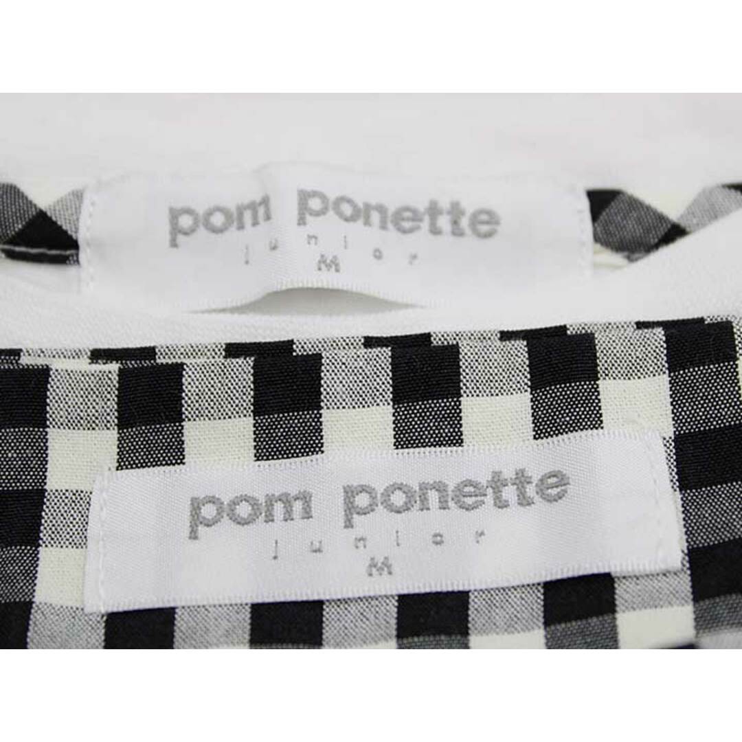 pom ponette(ポンポネット)の【夏物 新入荷!】▼ポンポネット/pom ponette▼150cm  半袖Tシャツ/半袖カットソー×ブラウスセット 黒×白 【中古】 子供 キッズ kids ジュニア 女の子 tops 夏 304042 キッズ/ベビー/マタニティのキッズ服女の子用(90cm~)(Tシャツ/カットソー)の商品写真