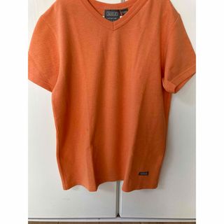 エーグル(AIGLE)のAIGLEエーグル　半袖オレンジ　Vネック無地　Tシャツ(Tシャツ(半袖/袖なし))