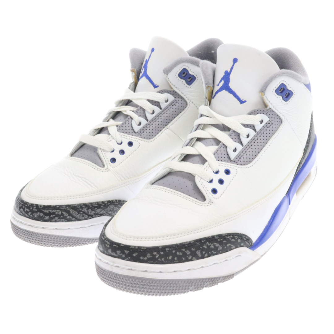 NIKE(ナイキ)のNIKE ナイキ AIR JORDAN 3 RETRO RACER BLUE CT8532-145 エアジョーダン3 レーサーブルー ハイカットスニーカー US10/28cm ホワイト/ブルー メンズの靴/シューズ(スニーカー)の商品写真