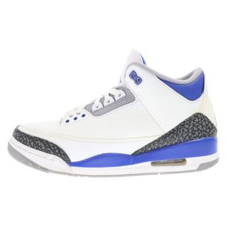 ナイキ(NIKE)のNIKE ナイキ AIR JORDAN 3 RETRO RACER BLUE CT8532-145 エアジョーダン3 レーサーブルー ハイカットスニーカー US10/28cm ホワイト/ブルー(スニーカー)