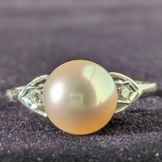 ミキモト(MIKIMOTO)の603 ミキモトパールダイヤリングPt900プラチナ約8.5mm12号(リング(指輪))