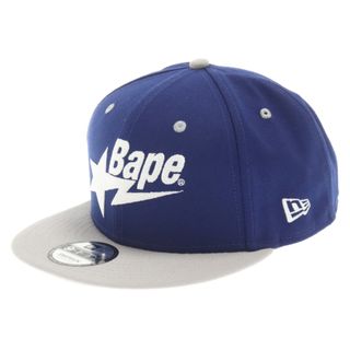 アベイシングエイプ(A BATHING APE)のA BATHING APE アベイシングエイプ ×BAPESTA NEW ERA 9FIFTIY CAP ニューエラ ベイプスター ロゴ刺繍 ベースボールキャップ 帽子 グレー/ブルー(キャップ)