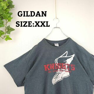 Tシャツ KNIGHTS 2XL オーバーサイズ ビッグプリント グレー 半袖(Tシャツ/カットソー(半袖/袖なし))