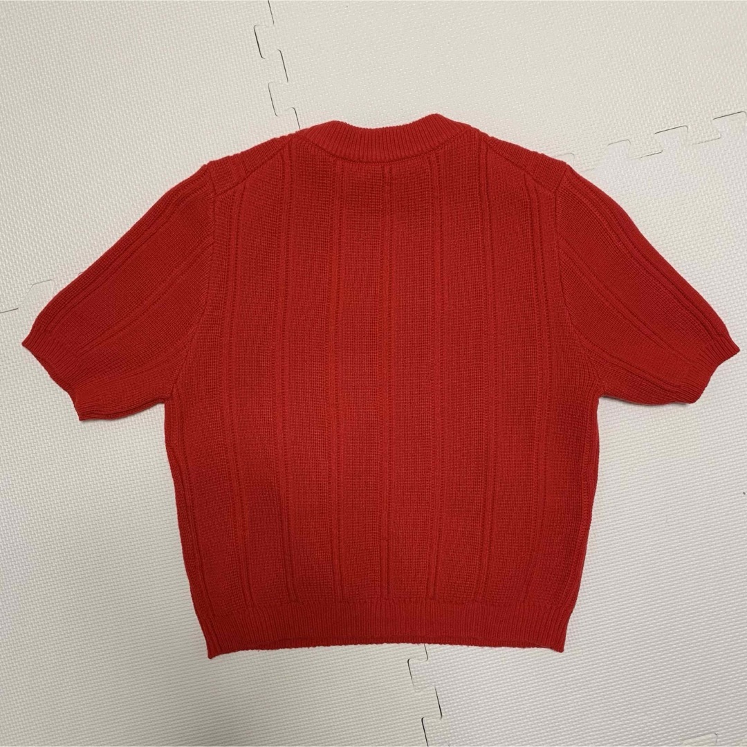 ZARA(ザラ)のZARA 赤ニット　半袖　M レディースのトップス(ニット/セーター)の商品写真
