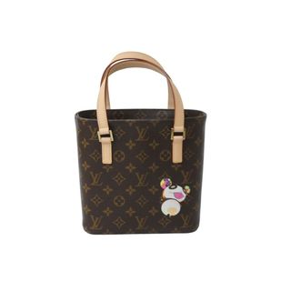 ルイヴィトン(LOUIS VUITTON)の新品同様 LOUIS VUITTON ルイヴィトン 村上隆 ハンドバッグ ヴァヴァンPM モノグラムパンダ M51173 ブラウン ゴールド金具 中古 62214(ハンドバッグ)