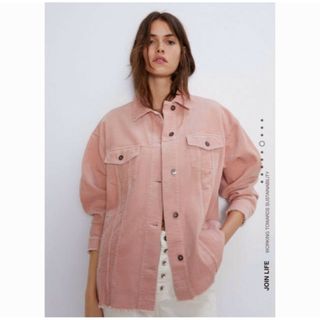 ザラ(ZARA)のZARA ザラ コーデュロイジャケット ピンク(その他)