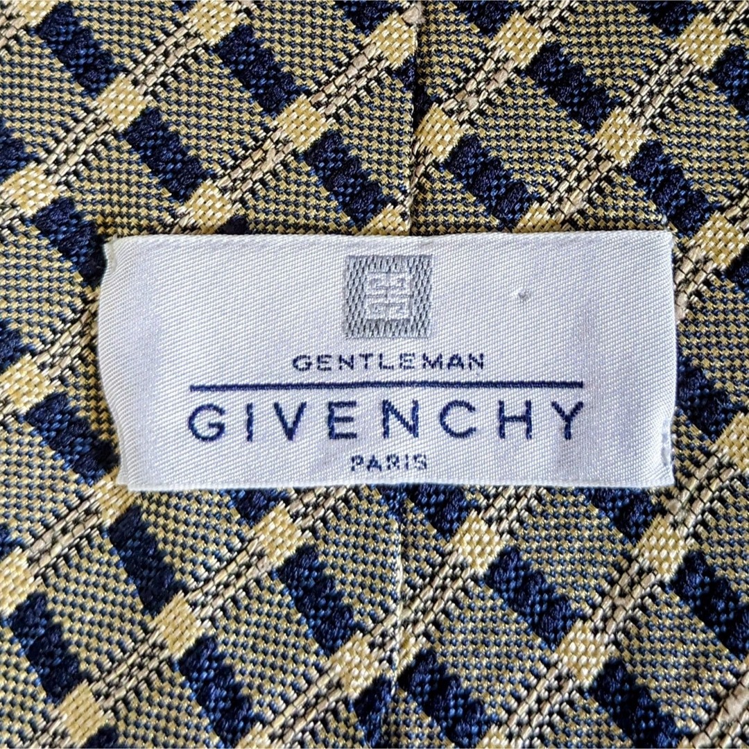 GIVENCHY(ジバンシィ)のイタリア製 ネクタイ GIVENCHY ジバンシイ 格子柄 チェック柄 黒 金 メンズのファッション小物(ネクタイ)の商品写真