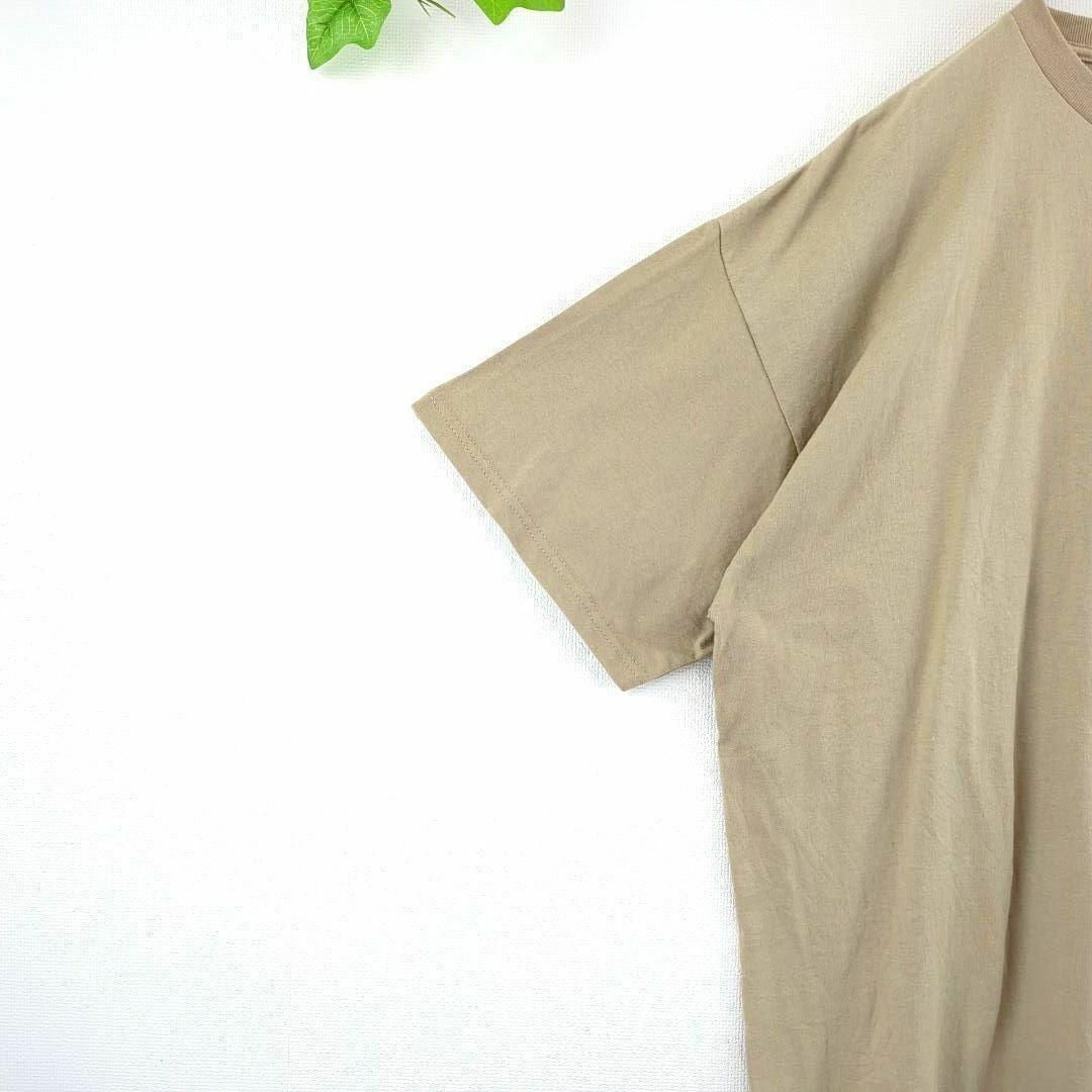 FRUIT OF THE LOOM(フルーツオブザルーム)のTシャツ US古着 輸入 L オーバーサイズ ワンポイント ベージュ 青 半袖 メンズのトップス(Tシャツ/カットソー(半袖/袖なし))の商品写真