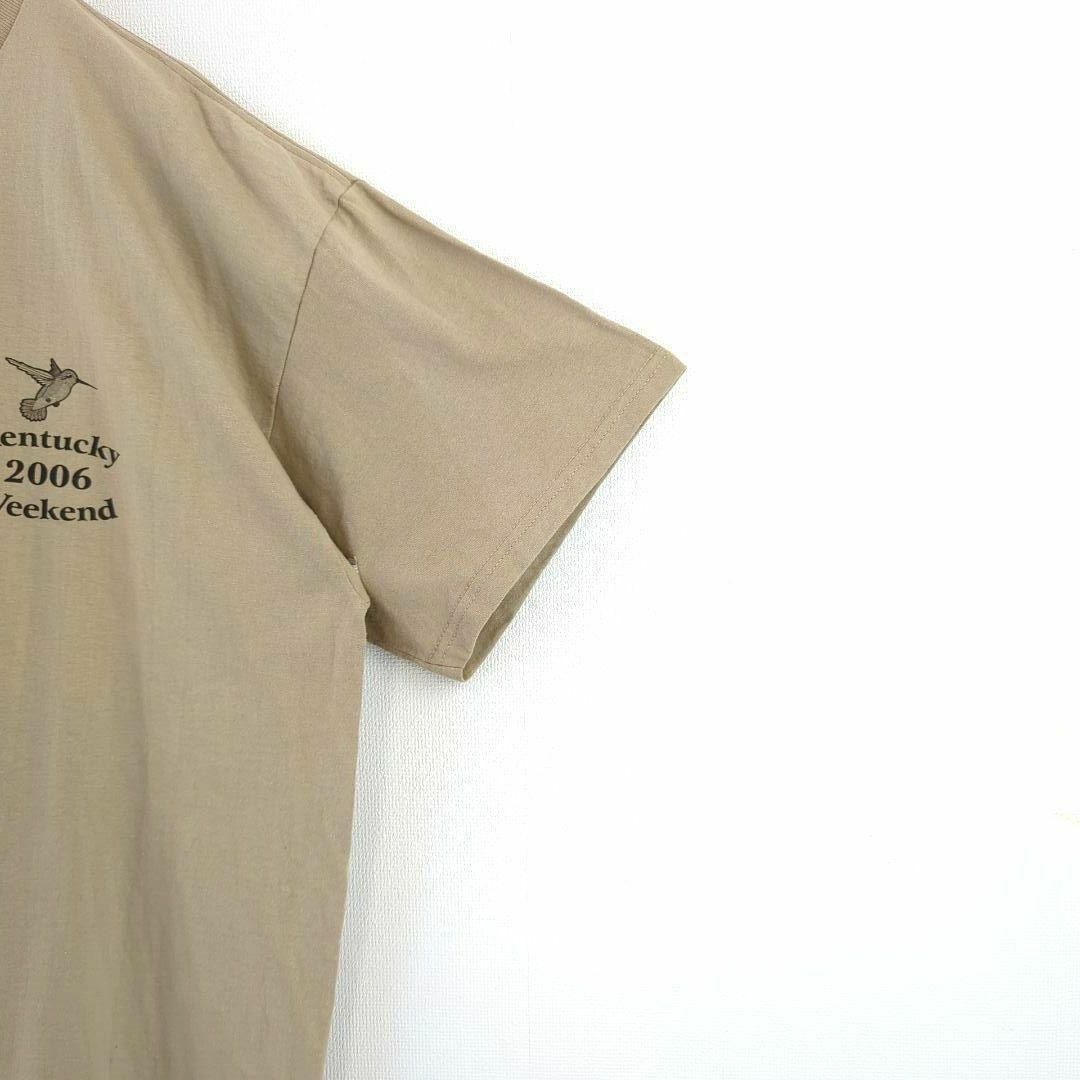 FRUIT OF THE LOOM(フルーツオブザルーム)のTシャツ US古着 輸入 L オーバーサイズ ワンポイント ベージュ 青 半袖 メンズのトップス(Tシャツ/カットソー(半袖/袖なし))の商品写真