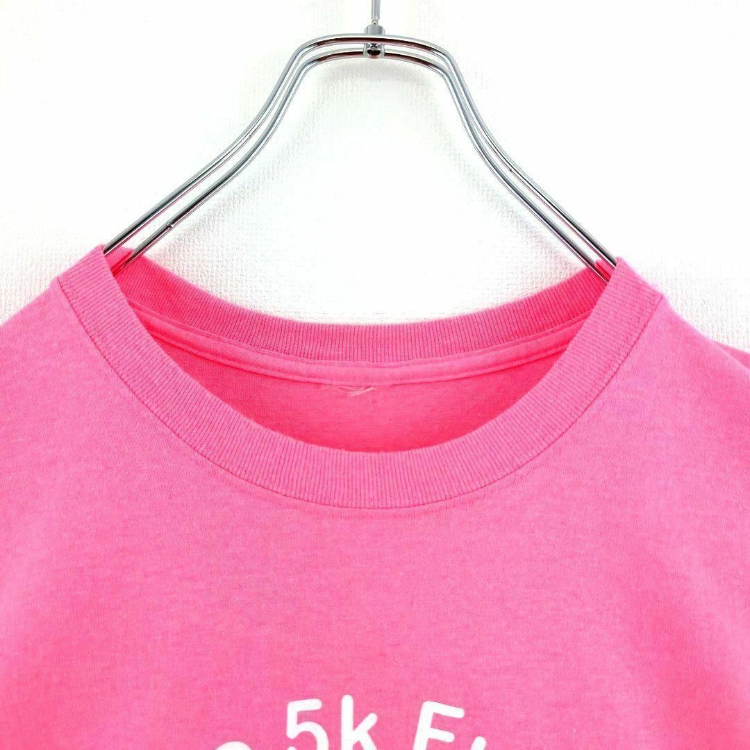 Tシャツ US古着 輸入 L オーバーサイズ ビッグプリント ピンク 桃色 半袖 メンズのトップス(Tシャツ/カットソー(半袖/袖なし))の商品写真
