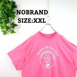 Tシャツ US古着 輸入 L オーバーサイズ ビッグプリント ピンク 桃色 半袖(Tシャツ/カットソー(半袖/袖なし))