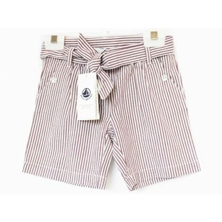 PETIT BATEAU - 【春夏物 新入荷!】新品 未使用品[プチバトー/PETIT BATEAU]104cm ショートパンツ/ハーフパンツ/半ズボン/短パン 赤茶×白 子供服 キッズ kids 女の子 春夏 bottoms 904042