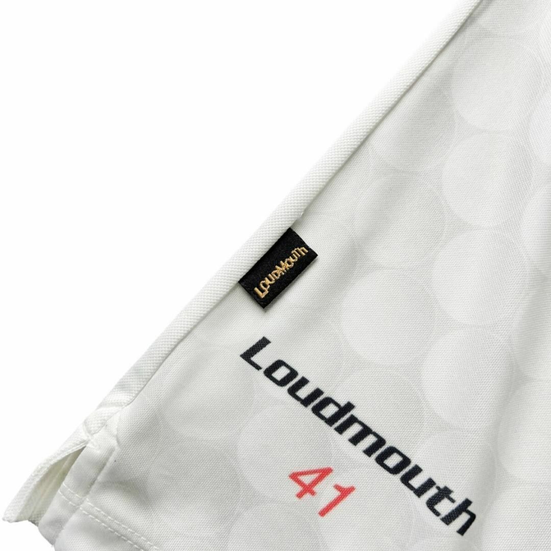 Loudmouth(ラウドマウス)の美品 ラウドマウス ドライ ストレッチ 半袖 ポロシャツ M レディース 白 スポーツ/アウトドアのゴルフ(ウエア)の商品写真