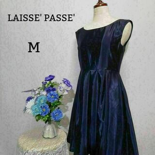 LAISSE PASSE - レッセ・パッセ　極上美品　膝丈ワンピース　紺色系　Mサイズ