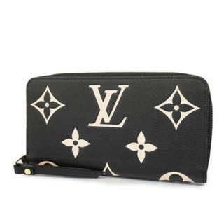 ルイヴィトン(LOUIS VUITTON)の【4hb1366】ルイヴィトン 長財布/モノグラム・アンプラント/ジッピーウォレット/M80481/ブラックベージュ【中古】レディース(財布)