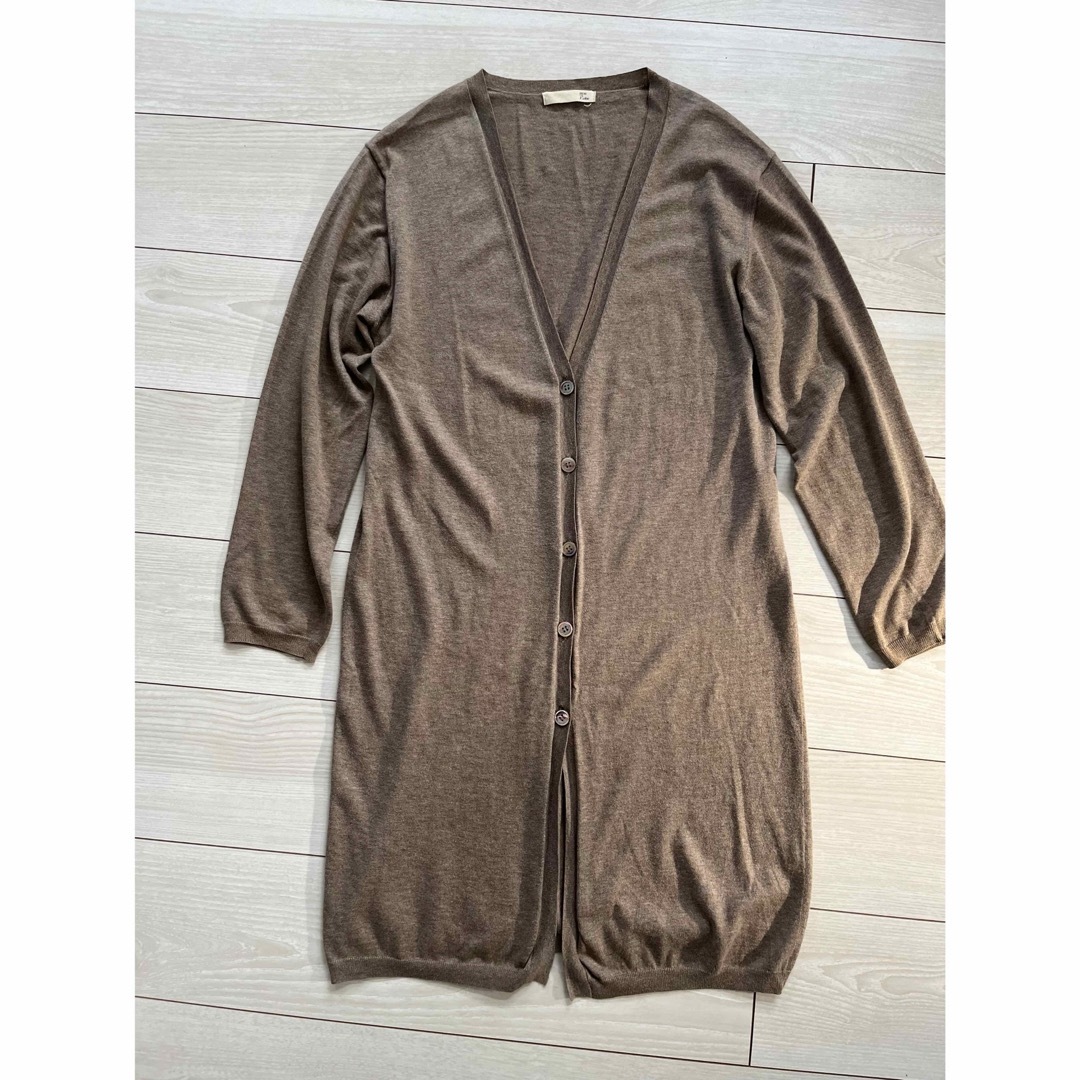 nest Robe(ネストローブ)のnest Robe コットンカシミヤ　カーディガン　2 ブラウン　vネック レディースのトップス(カーディガン)の商品写真