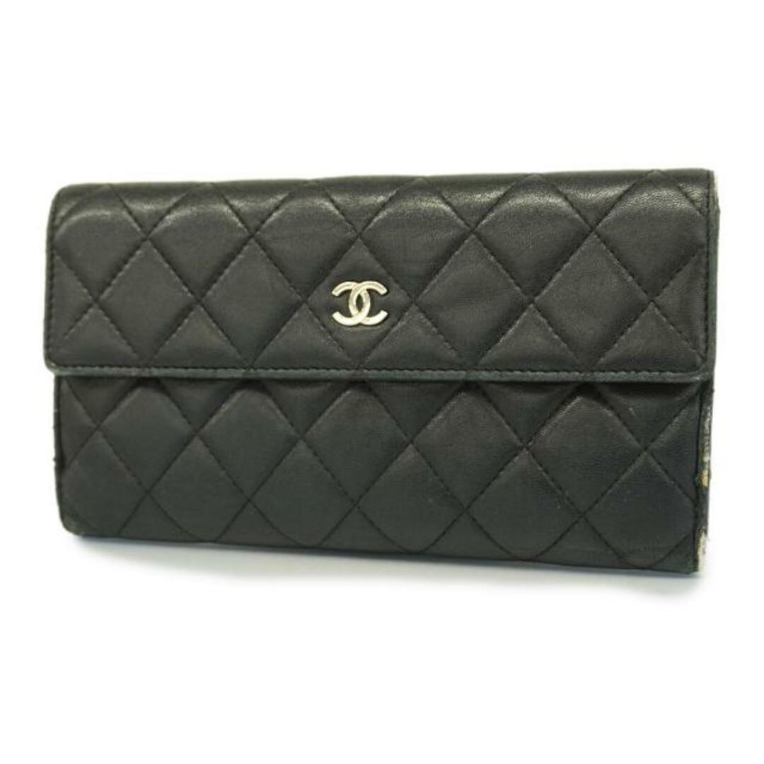 CHANEL(シャネル)の★SALE 【4hb1402】シャネル 長財布/マトラッセ/ラムスキン/ブラック/シルバー金具 【中古】 レディース レディースのファッション小物(財布)の商品写真