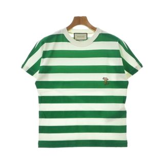 グッチ(Gucci)のGUCCI グッチ Tシャツ・カットソー XS 白x緑(ボーダー) 【古着】【中古】(Tシャツ/カットソー(半袖/袖なし))