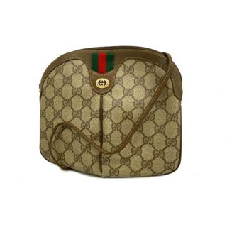 グッチ(Gucci)の【4hb1237】グッチ ショルダーバッグ/GGスプリーム/シェリーライン/904 02 047/PVC/レザー/ブラウン/ゴールド金具 【中古】 レディース(ショルダーバッグ)