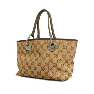 グッチ(Gucci)の【4hb1244】グッチ ハンドバッグ/GGキャンバス/120844/キャンバス/ブラウン/シルバー金具 【中古】 レディース(ハンドバッグ)