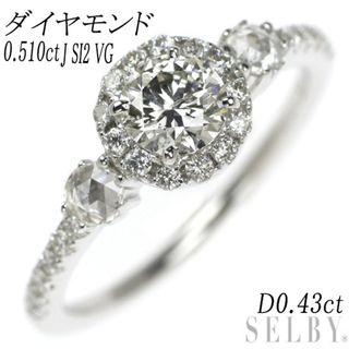 K18WG ダイヤモンド リング 0.510ct J SI2 VG D0.43ct(リング(指輪))