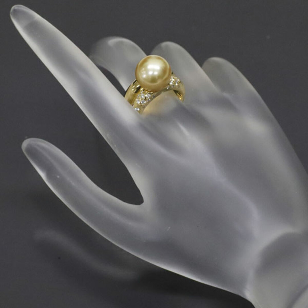 TASAKI(タサキ)の田崎真珠 K18YG ゴールデンパール ダイヤモンド リング 径約11.9mm D0.32ct レディースのアクセサリー(リング(指輪))の商品写真