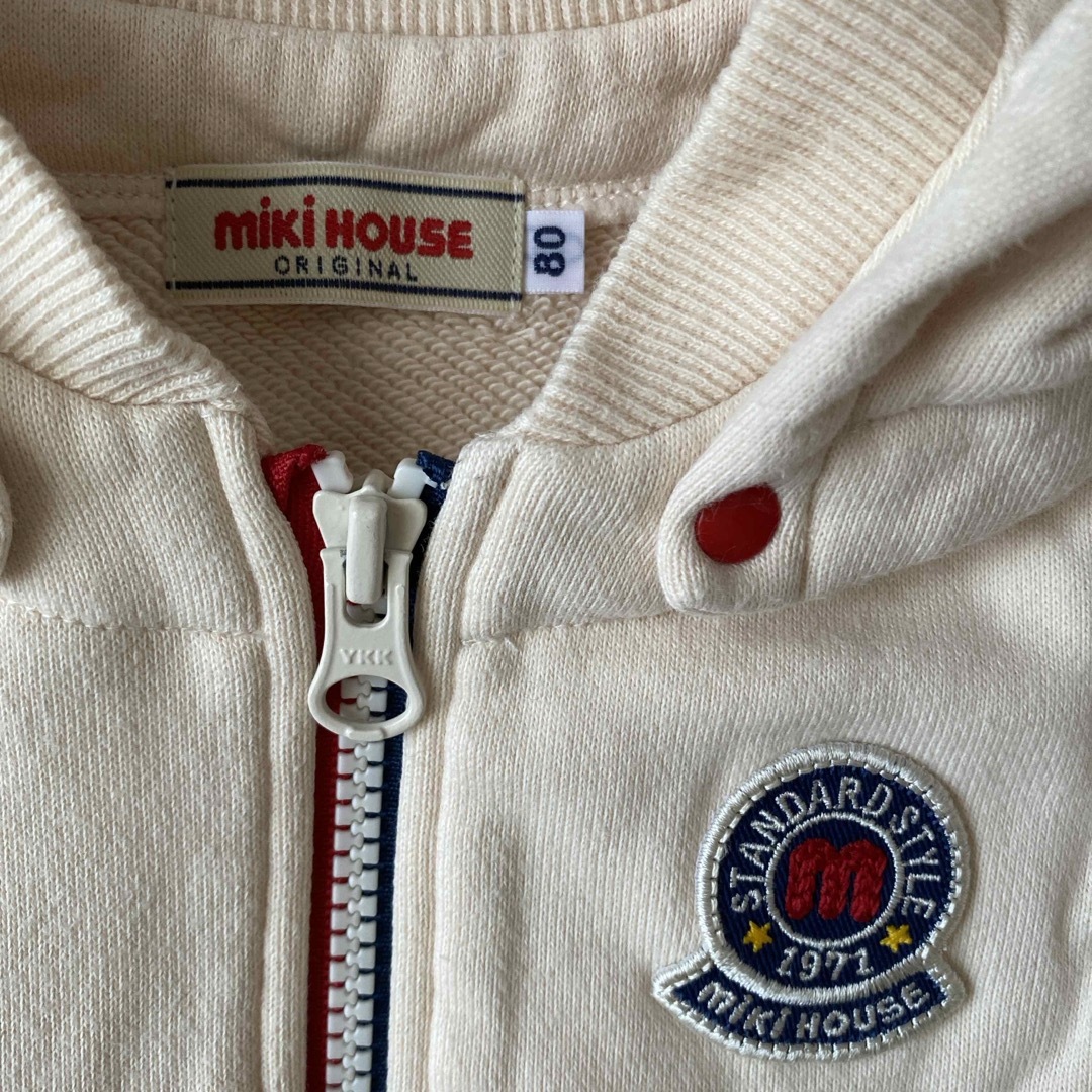 mikihouse(ミキハウス)のMIKIHOUSE  ロゴ　パーカー　トレーナー キッズ/ベビー/マタニティのベビー服(~85cm)(トレーナー)の商品写真