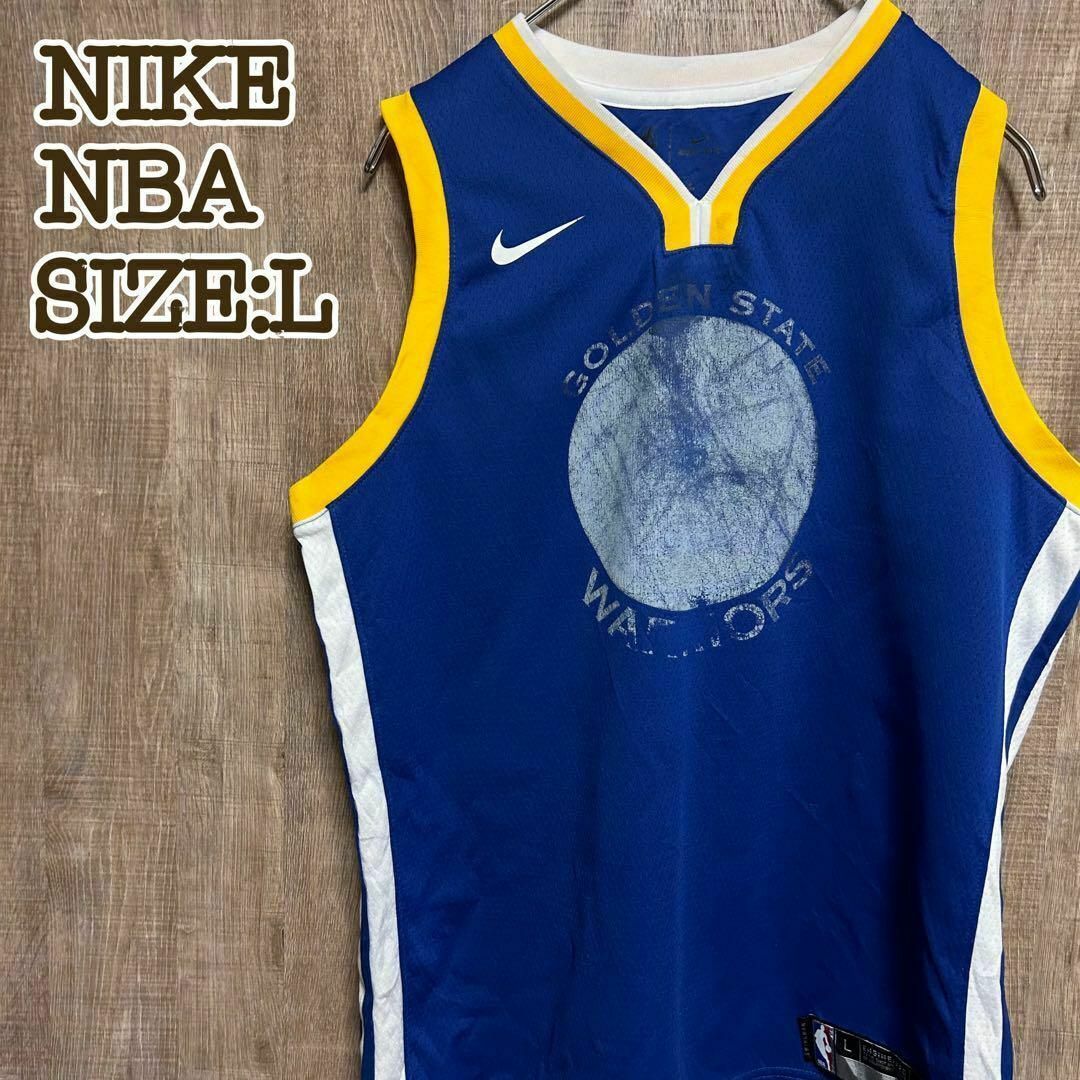 NIKE(ナイキ)のNIKE NBA/ゴールデンステート・ウォリアーズ　ゲームシャツ　青　L(1 キッズ/ベビー/マタニティのキッズ服女の子用(90cm~)(Tシャツ/カットソー)の商品写真