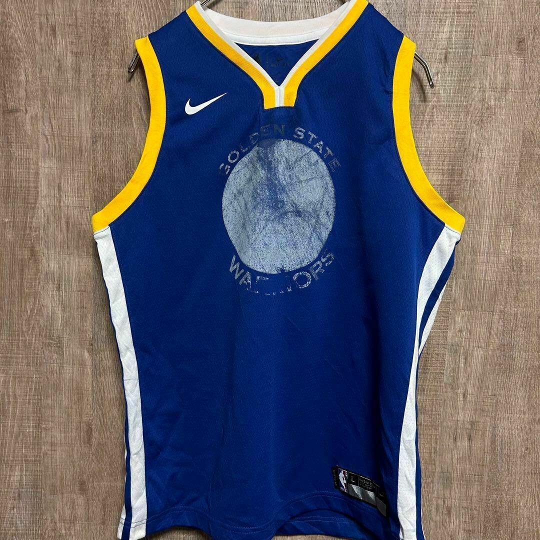 NIKE(ナイキ)のNIKE NBA/ゴールデンステート・ウォリアーズ　ゲームシャツ　青　L(1 キッズ/ベビー/マタニティのキッズ服女の子用(90cm~)(Tシャツ/カットソー)の商品写真