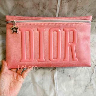 Dior - ディオール ポーチ ビッグ クラッチ ノベルティ ピンク ベロア 大きめ