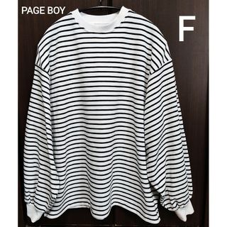 ページボーイ(PAGEBOY)のページボーイ  オーバーサイズシャツ ボーダー  ボリュームスリーブ(Tシャツ(長袖/七分))