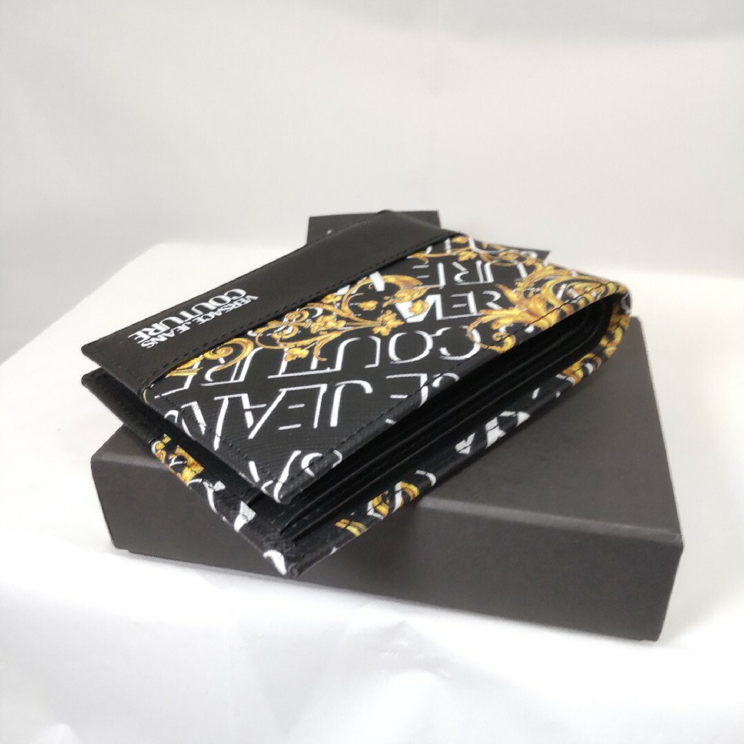 VERSACE JEANS COUTURE 折り財布 バロック ブラック レディースのファッション小物(財布)の商品写真