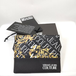 VERSACE JEANS COUTURE 折り財布 バロック ブラック(財布)