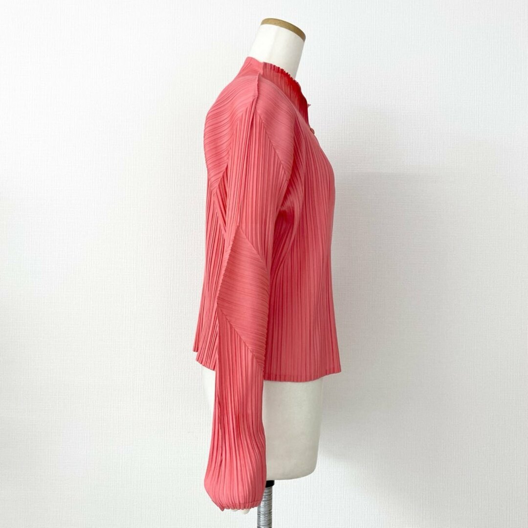 PLEATS PLEASE ISSEY MIYAKE(プリーツプリーズイッセイミヤケ)の54d10 《美品》 PLEATS PLEASE ISSEY MIYAKE プリーツプリーズ イッセイミヤケ 日本製 PP51-JK124 ハイネック 長袖プリーツカットソー ロングスリーブ トップス 3 ピンク MADE IN JAPAN レディースのトップス(Tシャツ(長袖/七分))の商品写真