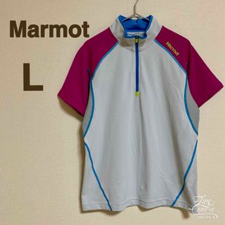 マーモット(MARMOT)のマーモット L レディース Tシャツ ハーフジップ スポーツ ブルーグレー(Tシャツ(半袖/袖なし))