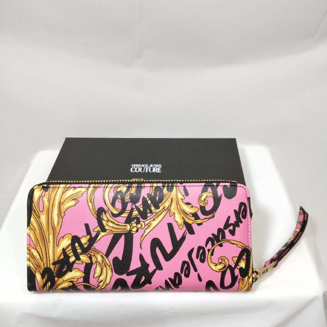 【セール中】 VERSACE JEANS COUTURE 長財布 ピンク レディースのファッション小物(財布)の商品写真